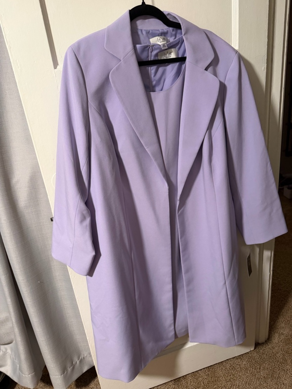 NWT Women's Le Suit Lavender Elongated Blazer Dress Suit Set 20W Career Wedding - Picture 4 of 7